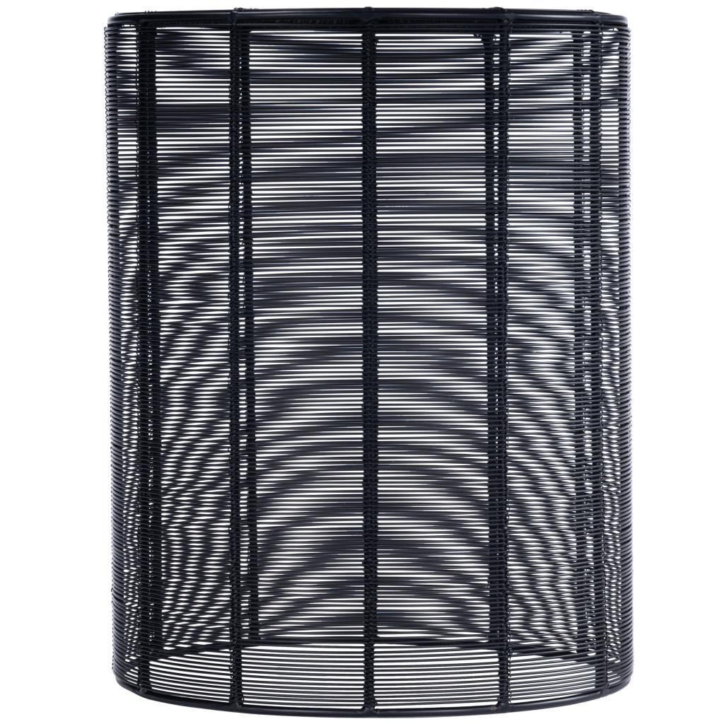 Black Cylindrical Wire End End Table