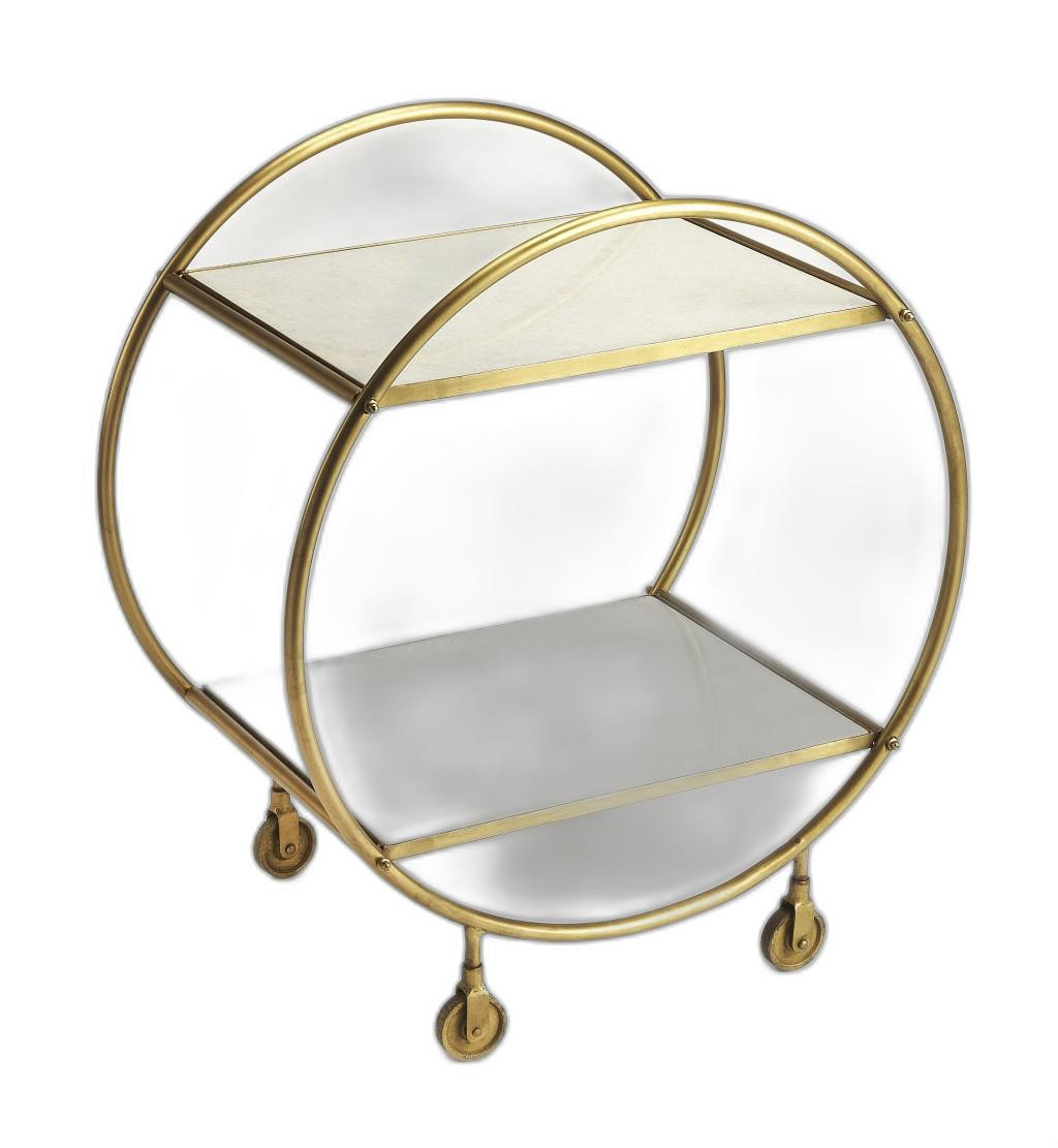 Modern Gold And White Marble Rolling Server