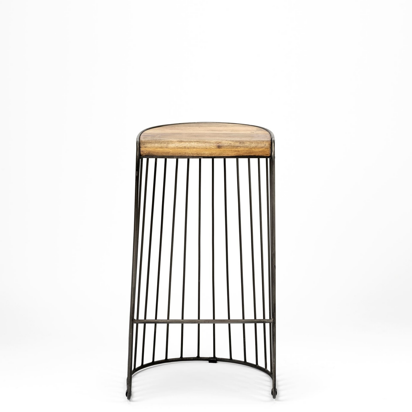 Solid Wood and Iron Bar Stool