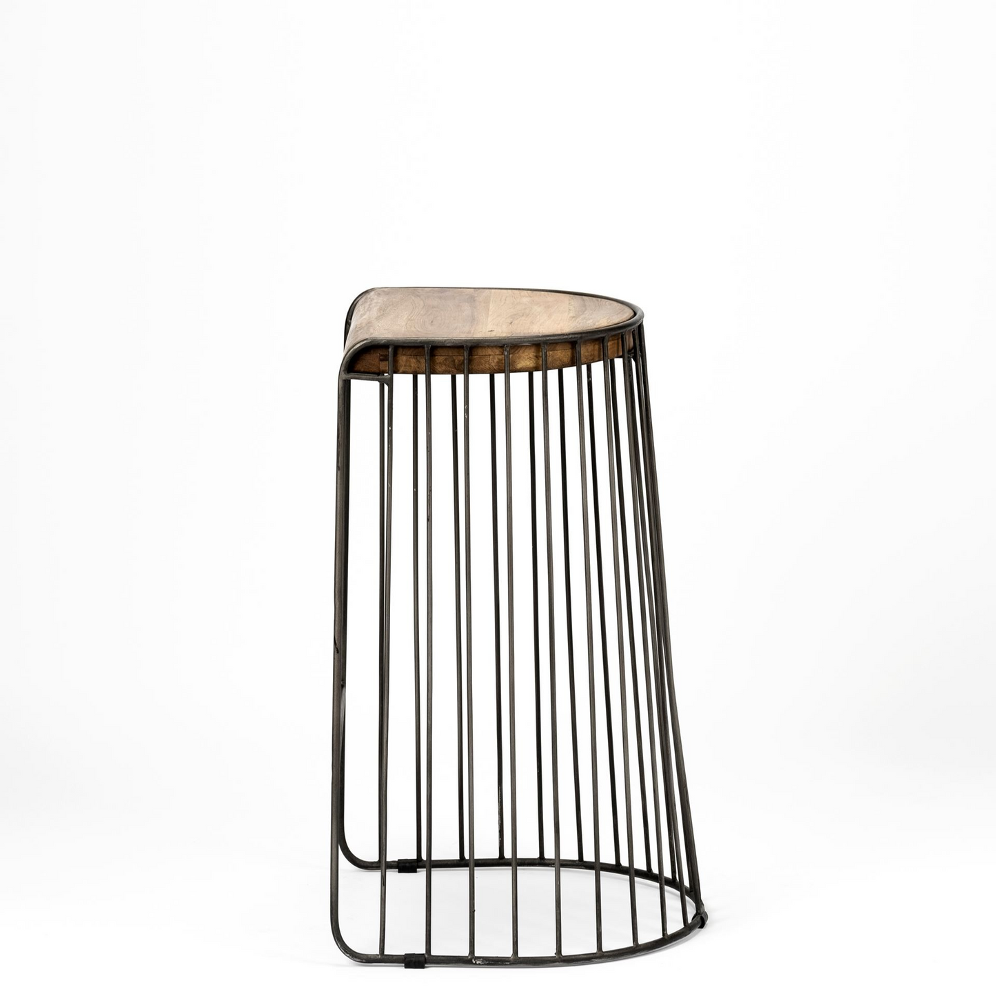 Solid Wood and Iron Bar Stool