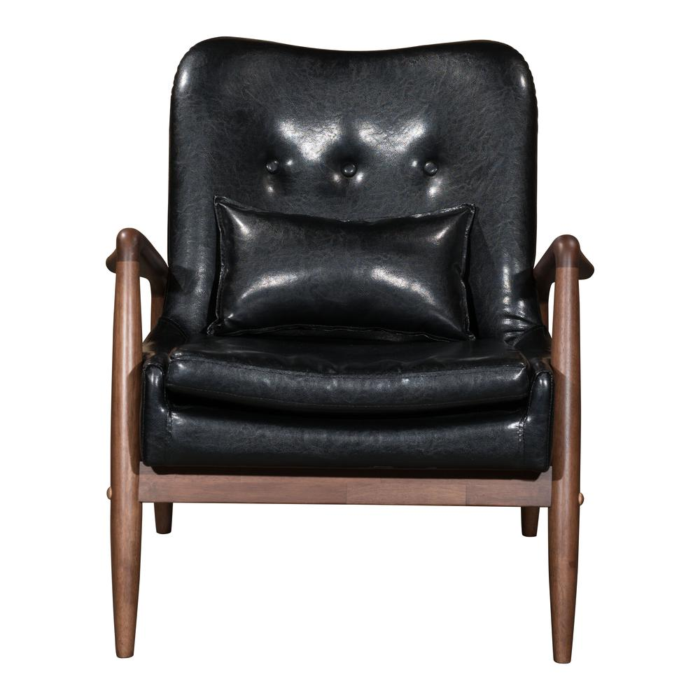 Bully Lounge Chair & Ottoman Black