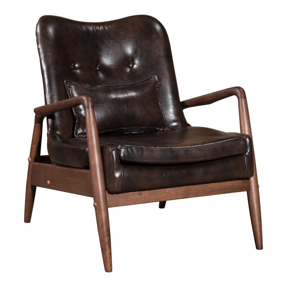 Bully Lounge Chair & Ottoman Brown