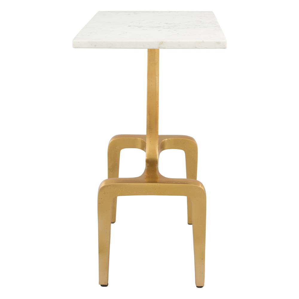 Clement Side Table White & Gold