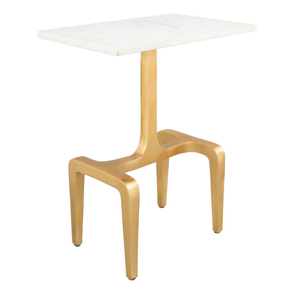 Clement Side Table White & Gold