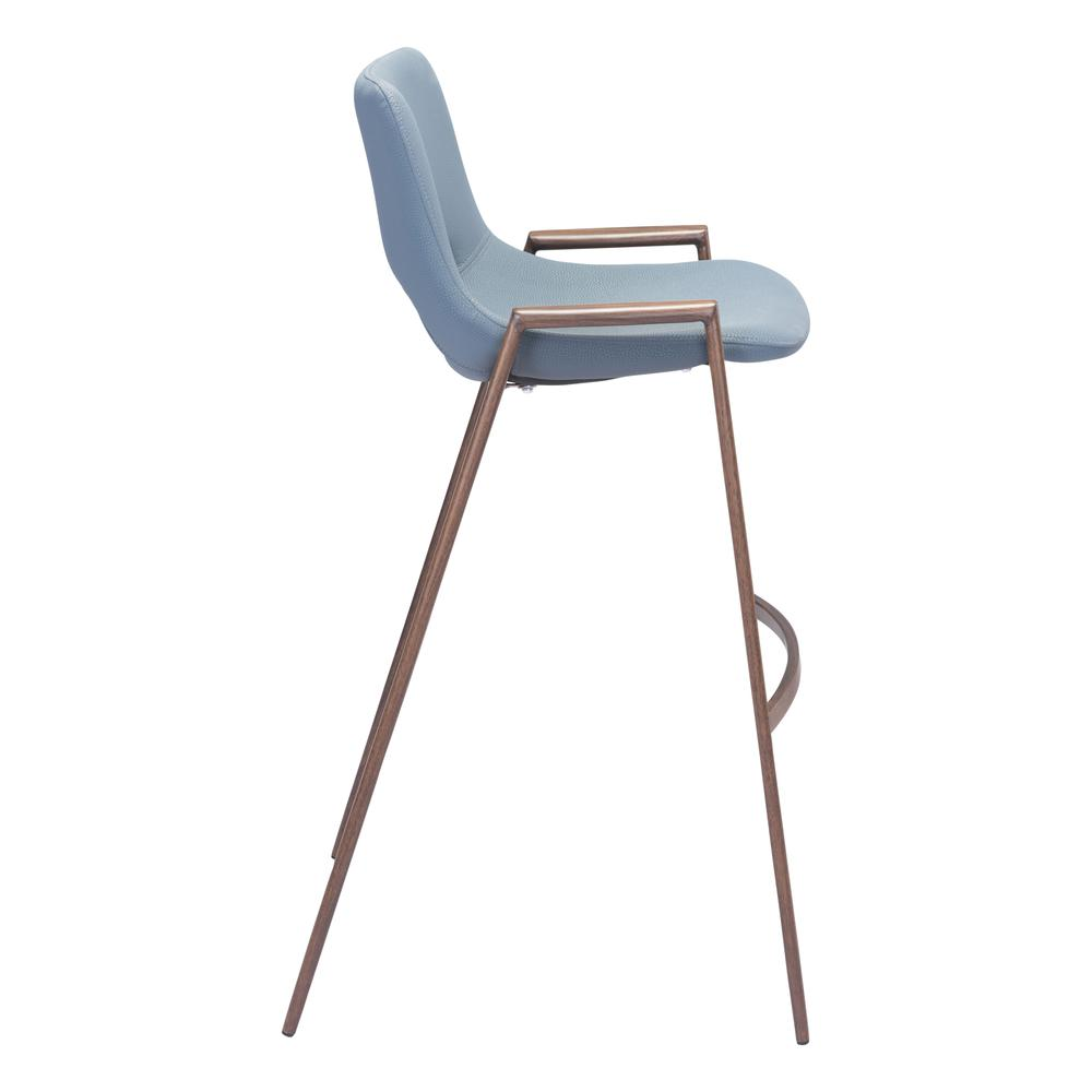 Desi Barstool (Set of 2) Blue & Walnut