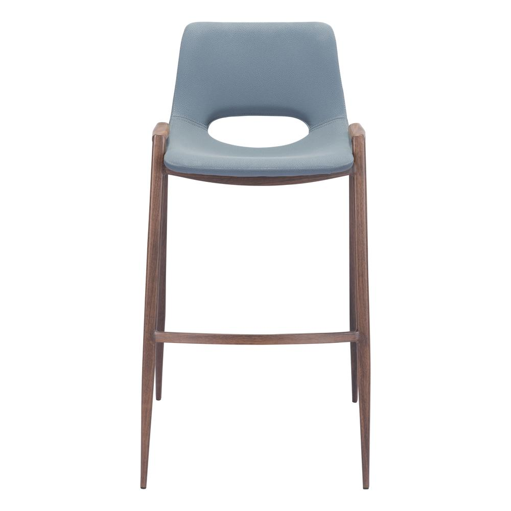 Desi Barstool (Set of 2) Blue & Walnut