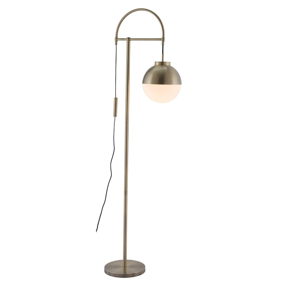 Waterloo Floor Lamp White & Brushed Brass