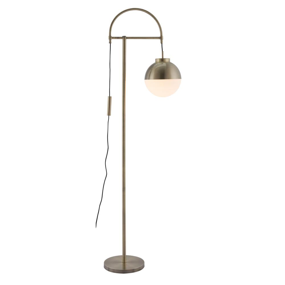 Waterloo Floor Lamp White & Brushed Brass