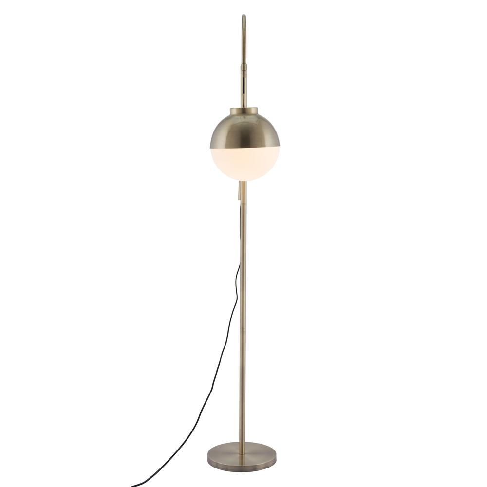 Waterloo Floor Lamp White & Brushed Brass