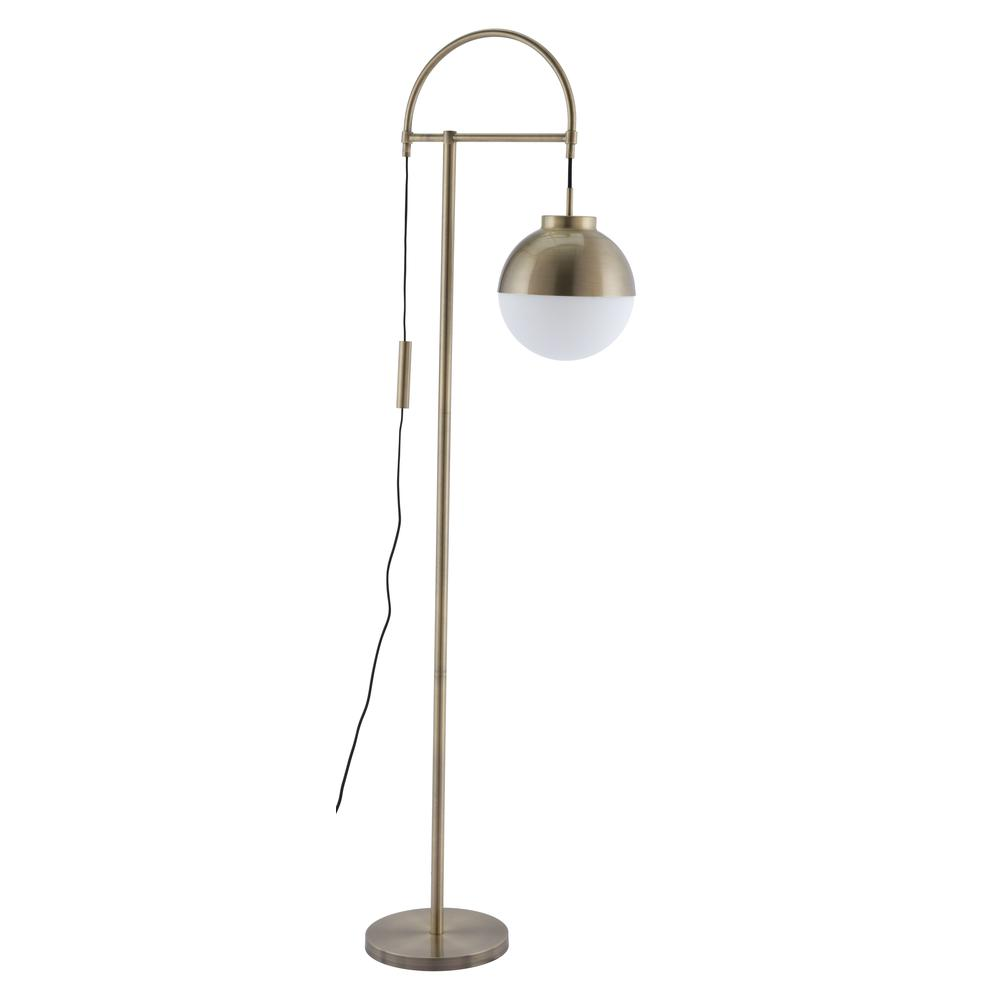 Waterloo Floor Lamp White & Brushed Brass