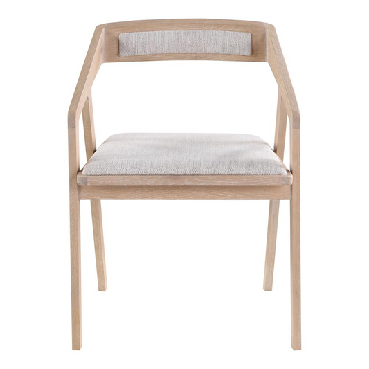 Padma Oak Arm Chair Light Grey