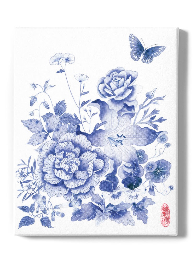 Blue And White Floral Iv Wall Art -Gabby Malpas Designs