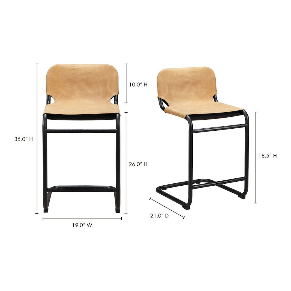 Baker Counter Stool Sunbaked Tan Leather -Set Of Two