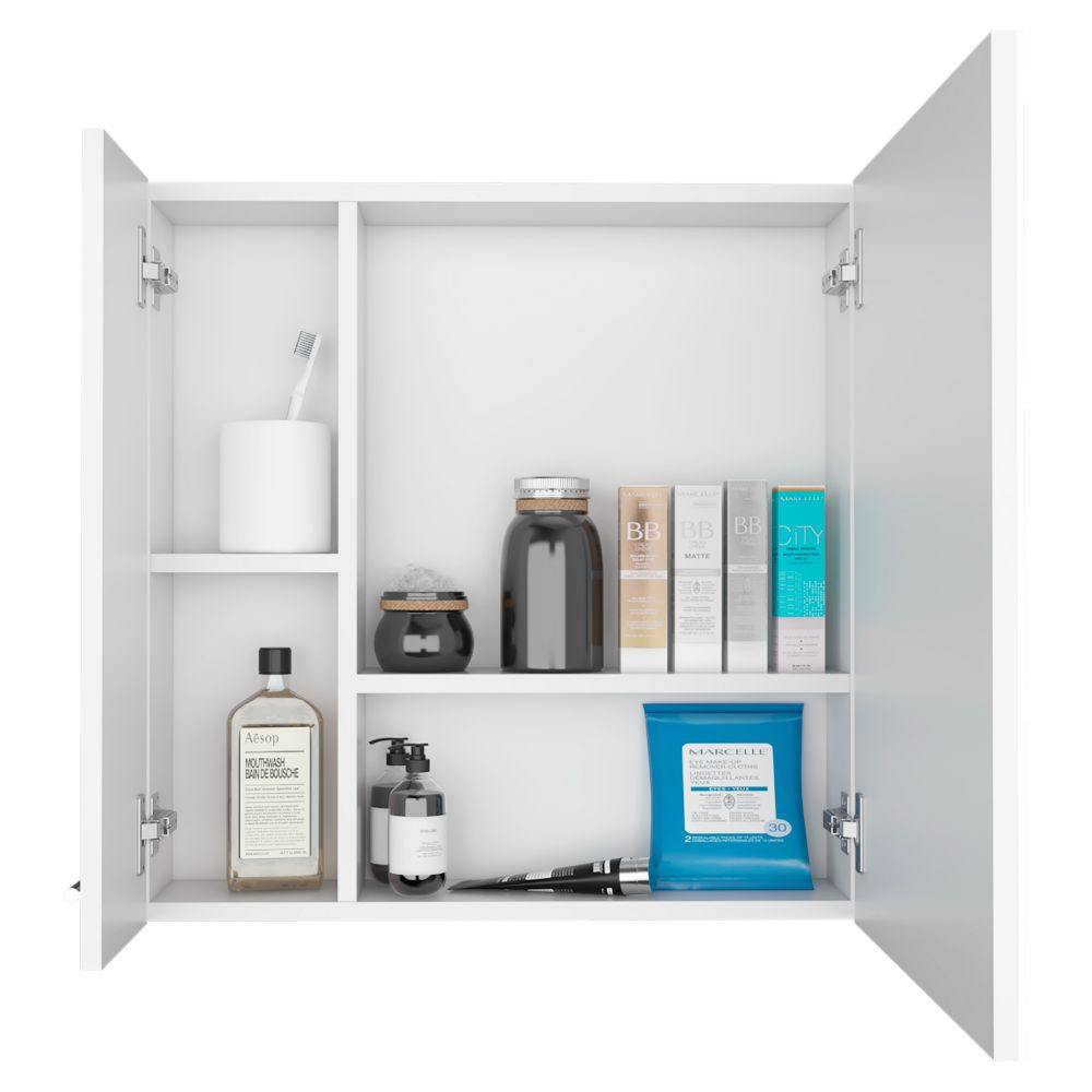 Medicine Cabinet Prague, Four Internal Shelves, Single Door, White Finish