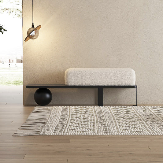 Black and Cream Colored Bench