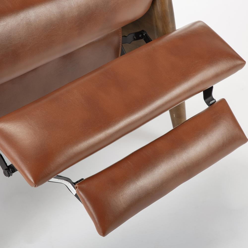 Solaris Wood Arm Push Back Recliner - Caramel