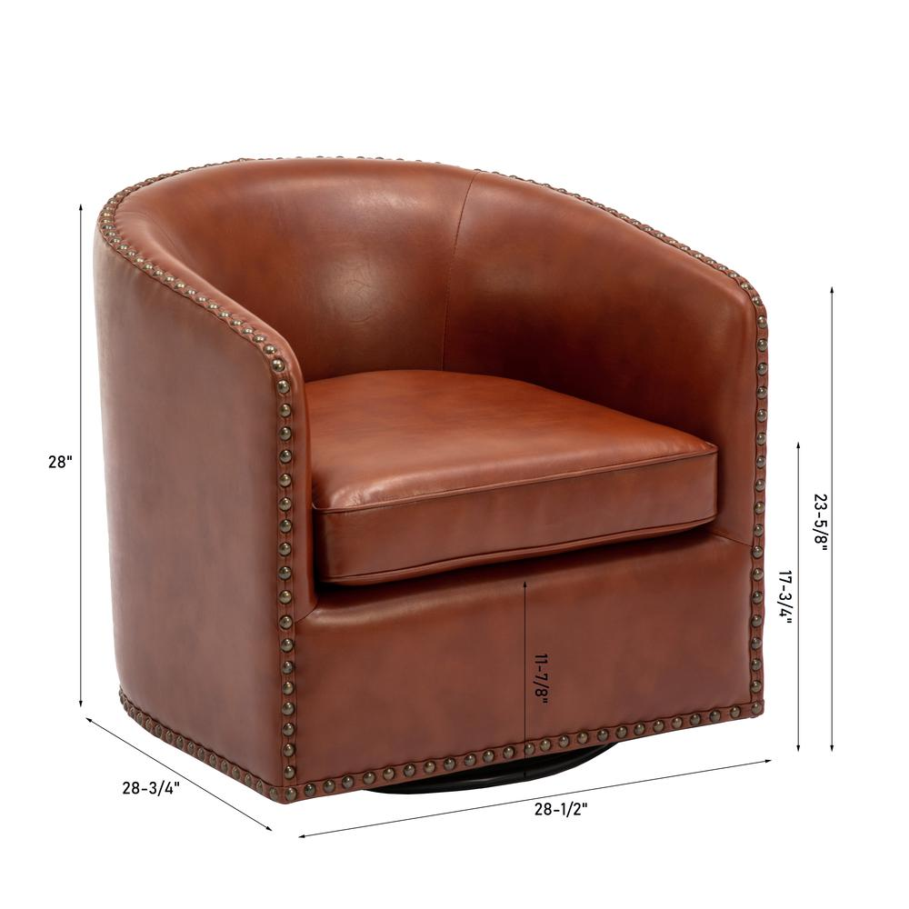 Tyler Swivel Arm Chair - Caramel