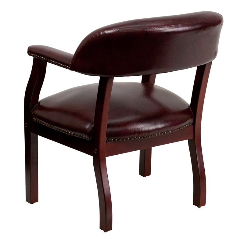 Oxblood Vinyl Luxurious Conference Chair with Accent Nail Trim