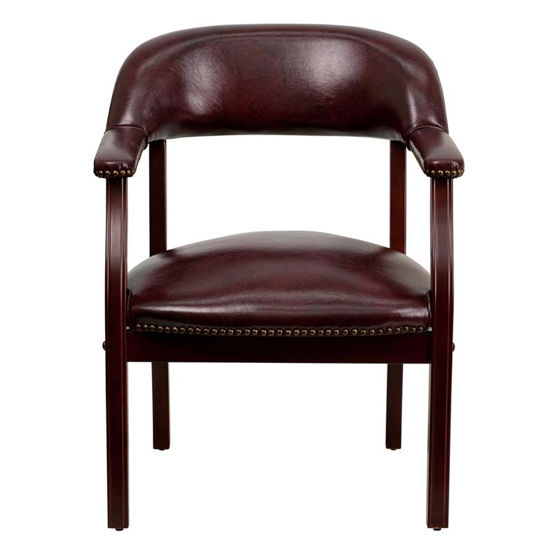 Oxblood Vinyl Luxurious Conference Chair with Accent Nail Trim