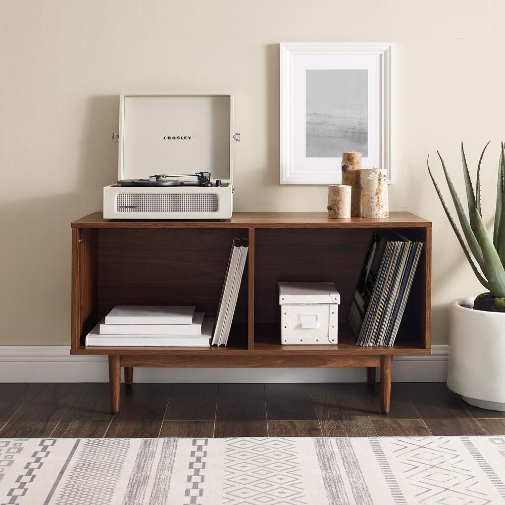 Liam Medium Record Storage Console Cabinet Walnut