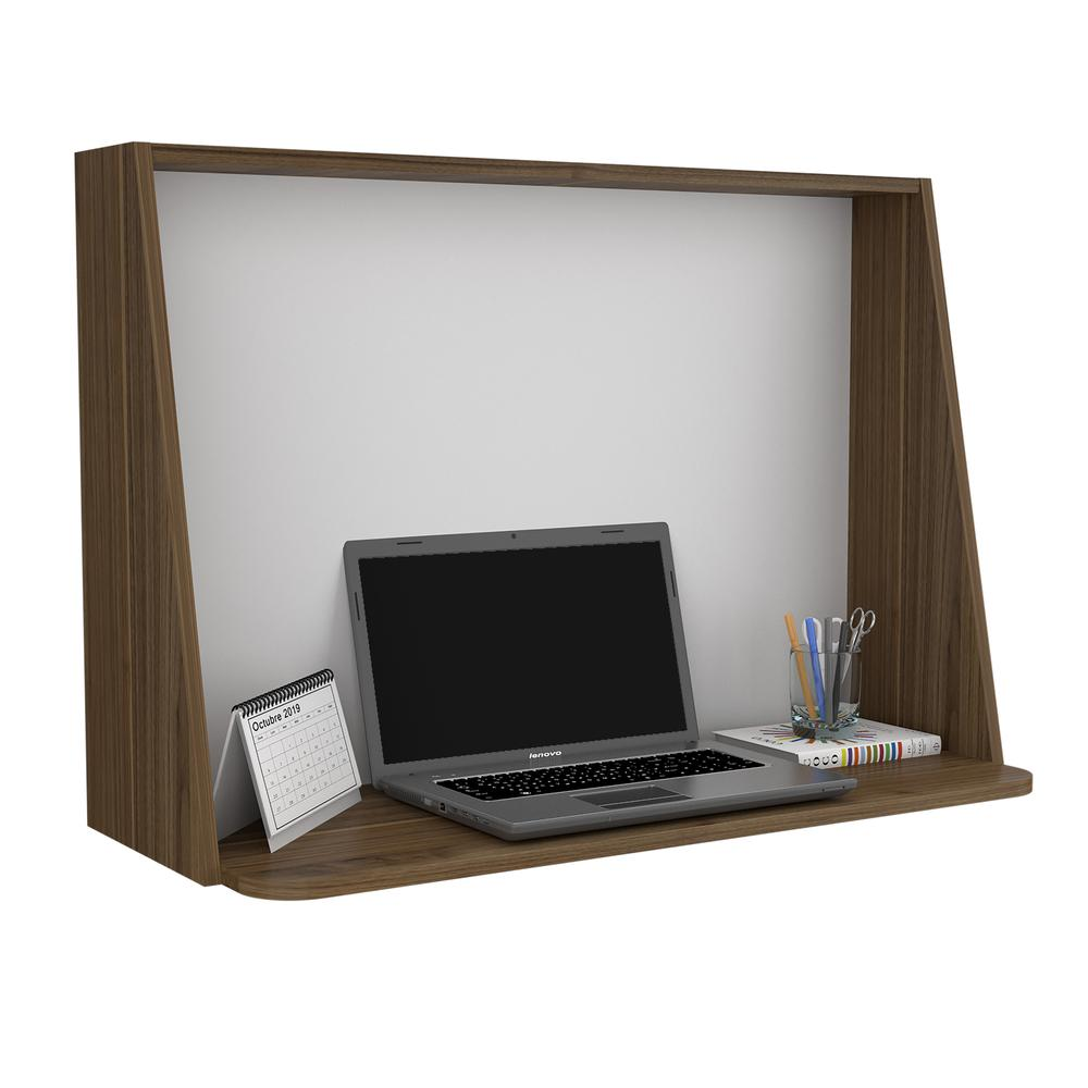 Vasco Wall Desk - Mahogany+High Gloss White