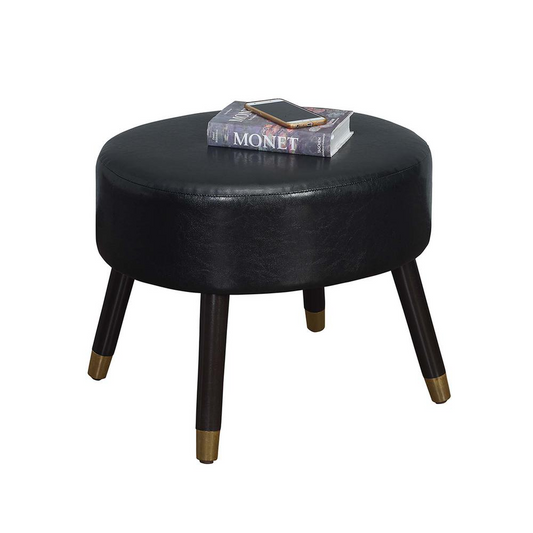 Designs4Comfort Mid Century Oval Ottoman Stool, Black