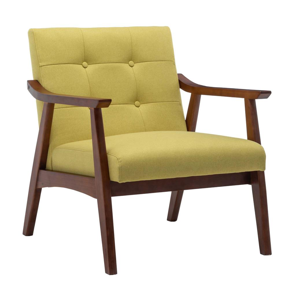 Take a Seat Natalie Accent Chair Bumblebee Yellow Fabric/Espresso