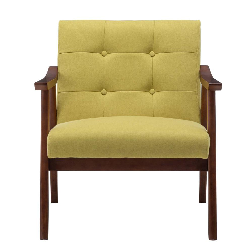 Take a Seat Natalie Accent Chair Bumblebee Yellow Fabric/Espresso