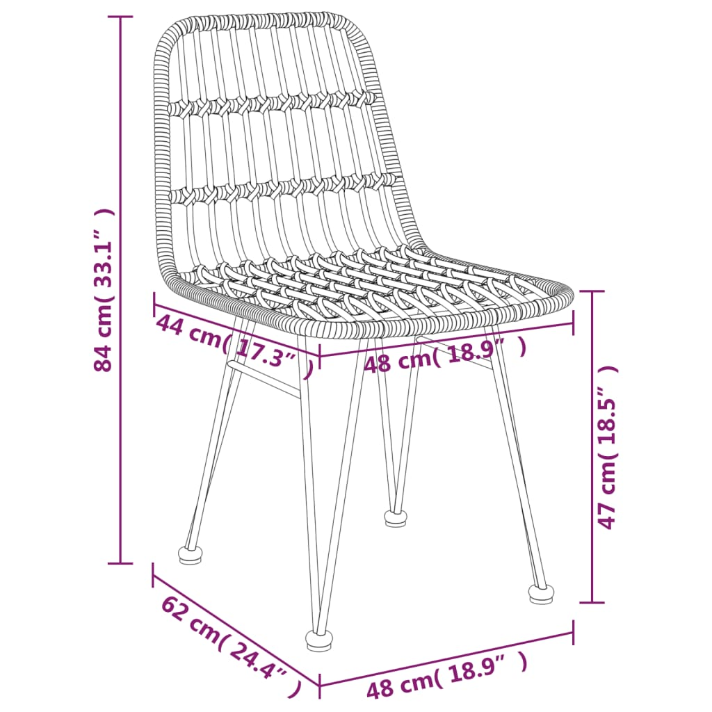 vidaXL 7 Piece Patio Dining Set Poly Rattan