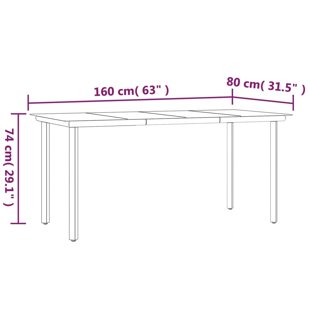 vidaXL 7 Piece Patio Dining Set Poly Rattan