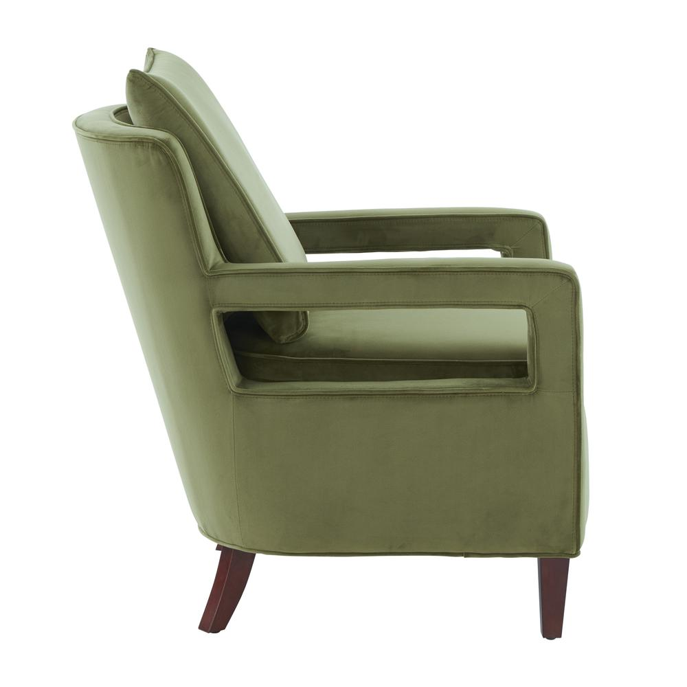 Questa Green Velvet Accent Arm Chair