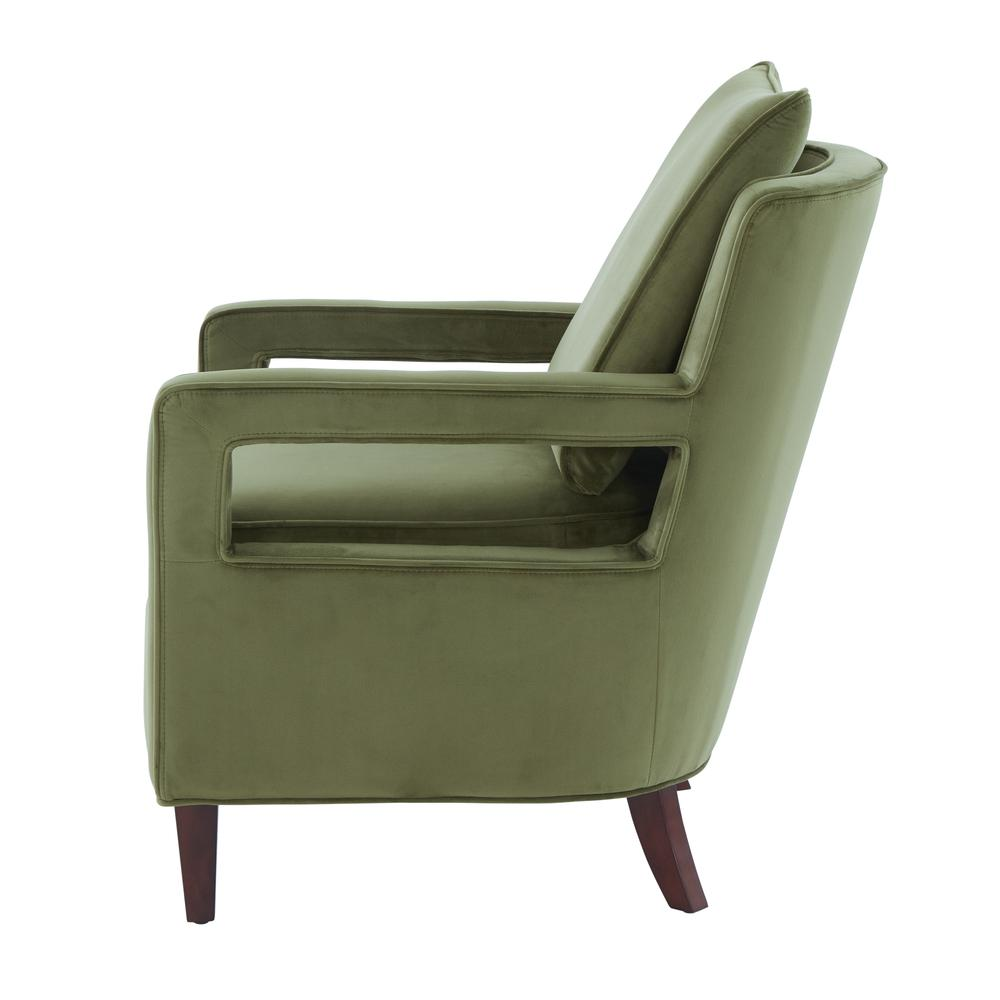 Questa Green Velvet Accent Arm Chair