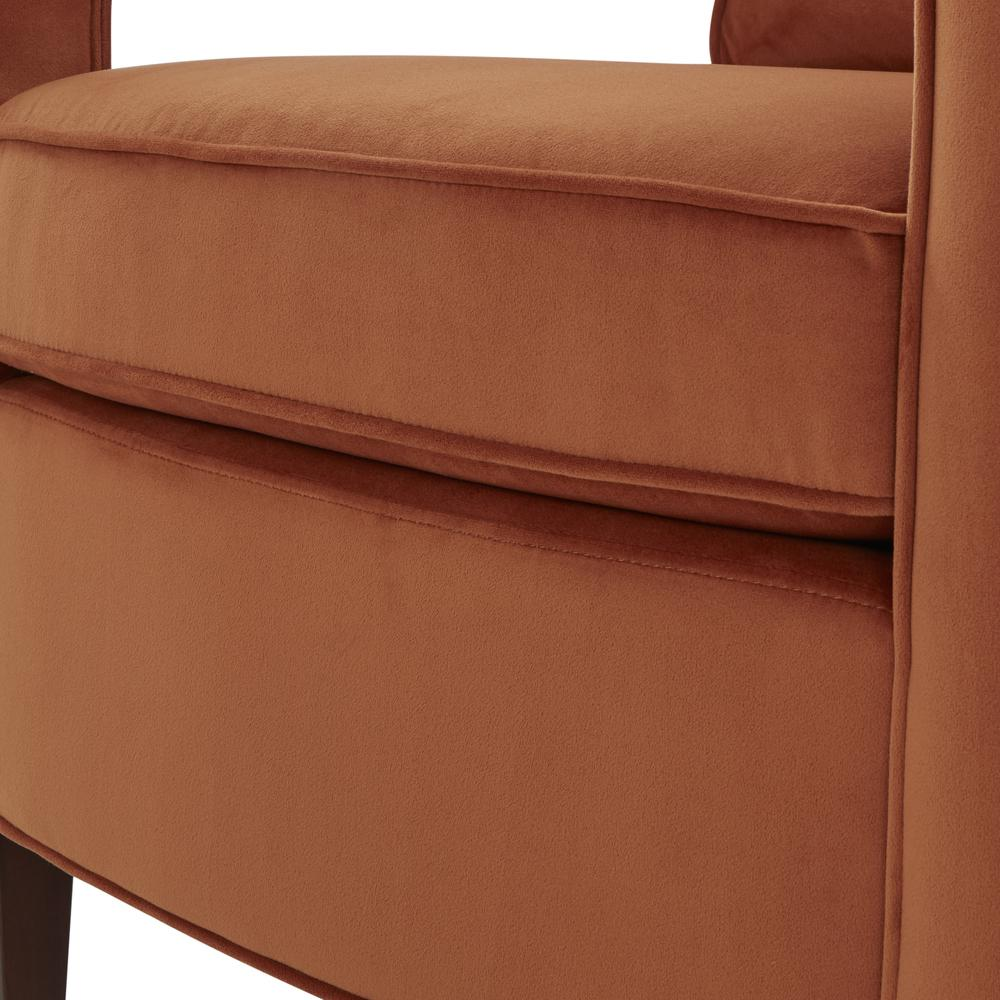 Questa Burnt Orange Velvet Accent Arm Chair