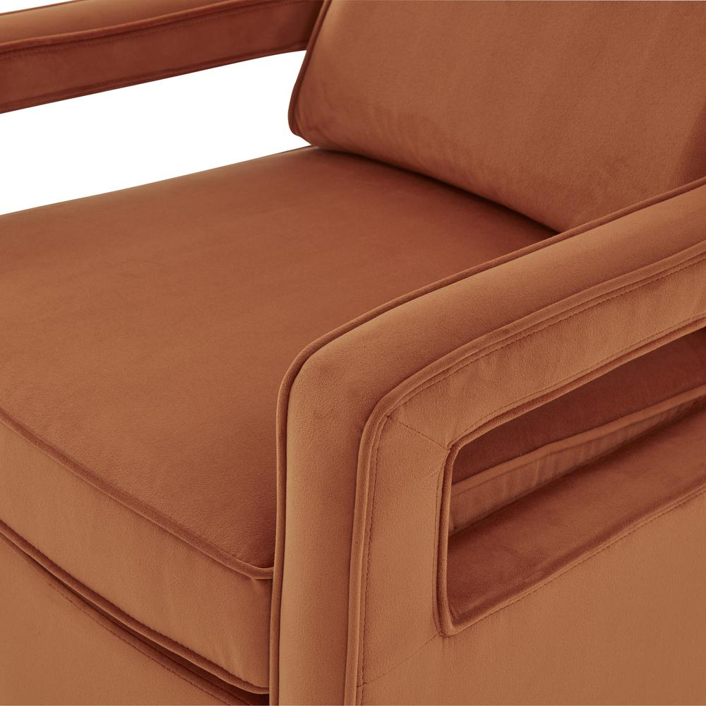 Questa Burnt Orange Velvet Accent Arm Chair