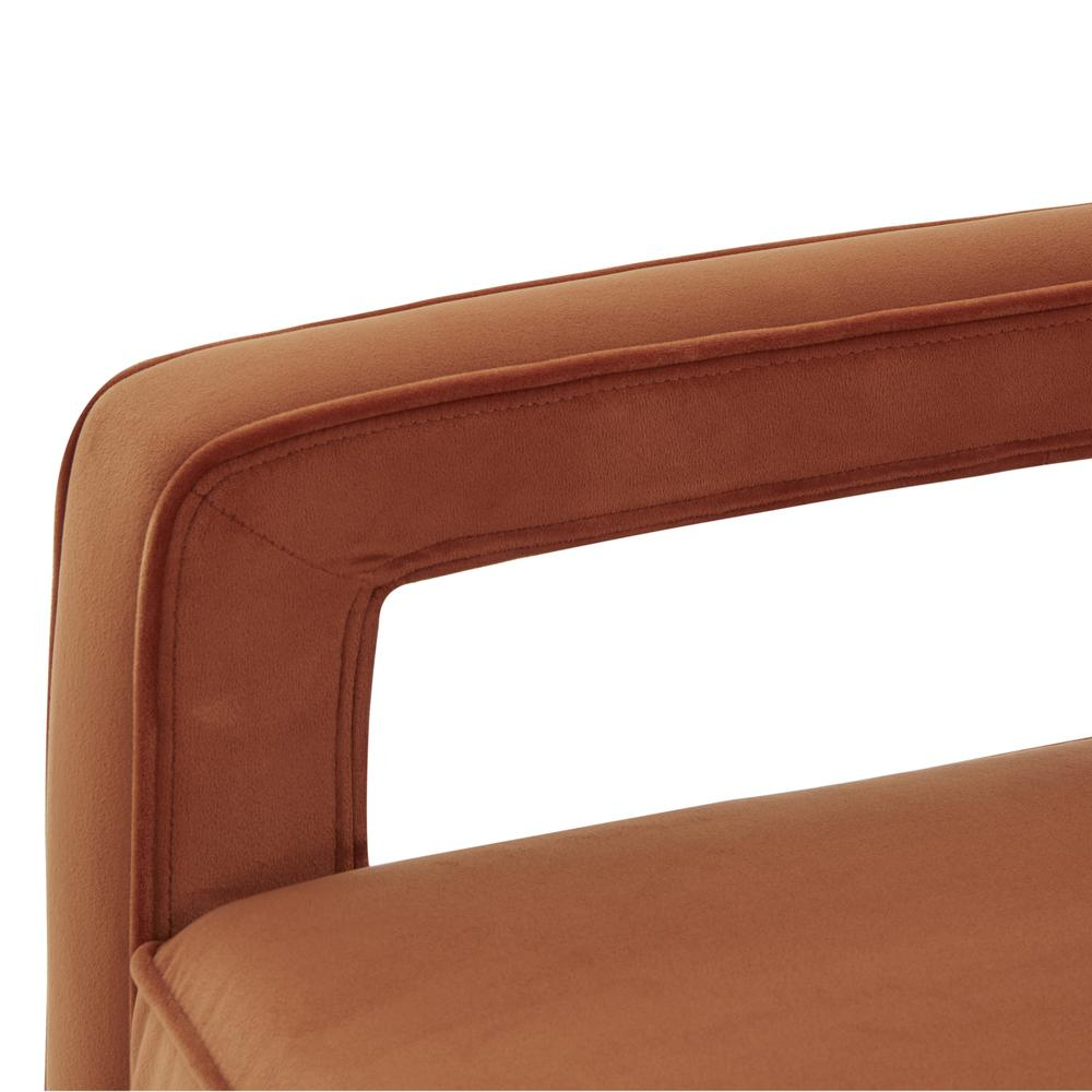 Questa Burnt Orange Velvet Accent Arm Chair