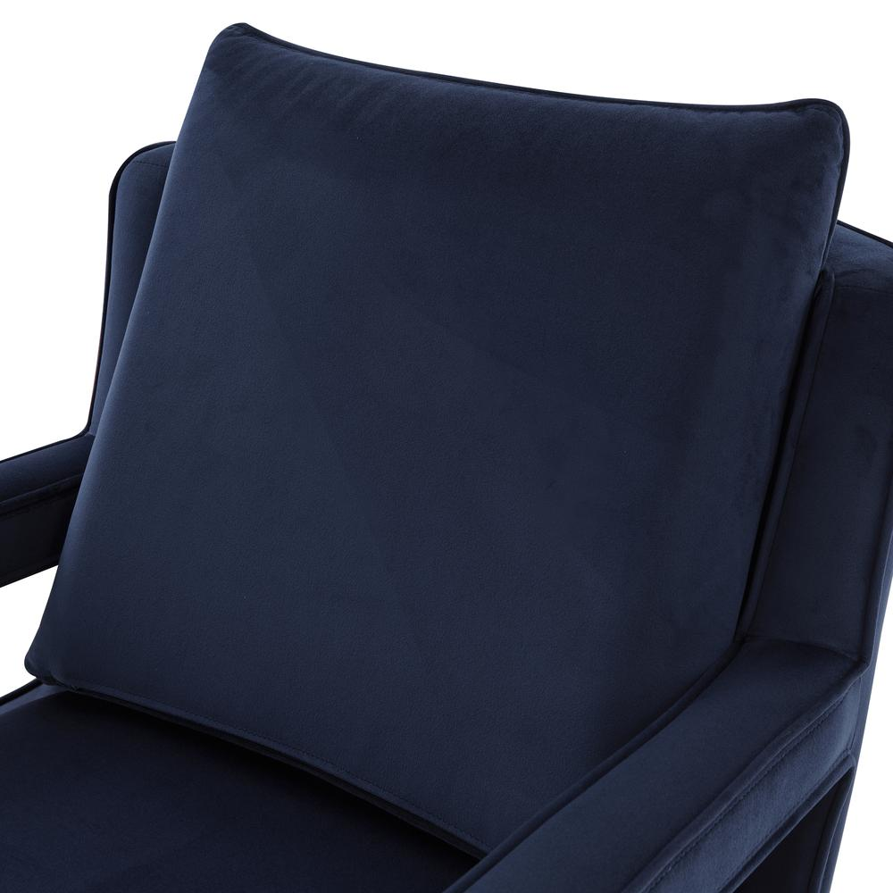 Questa Navy Blue Velvet Accent Arm Chair