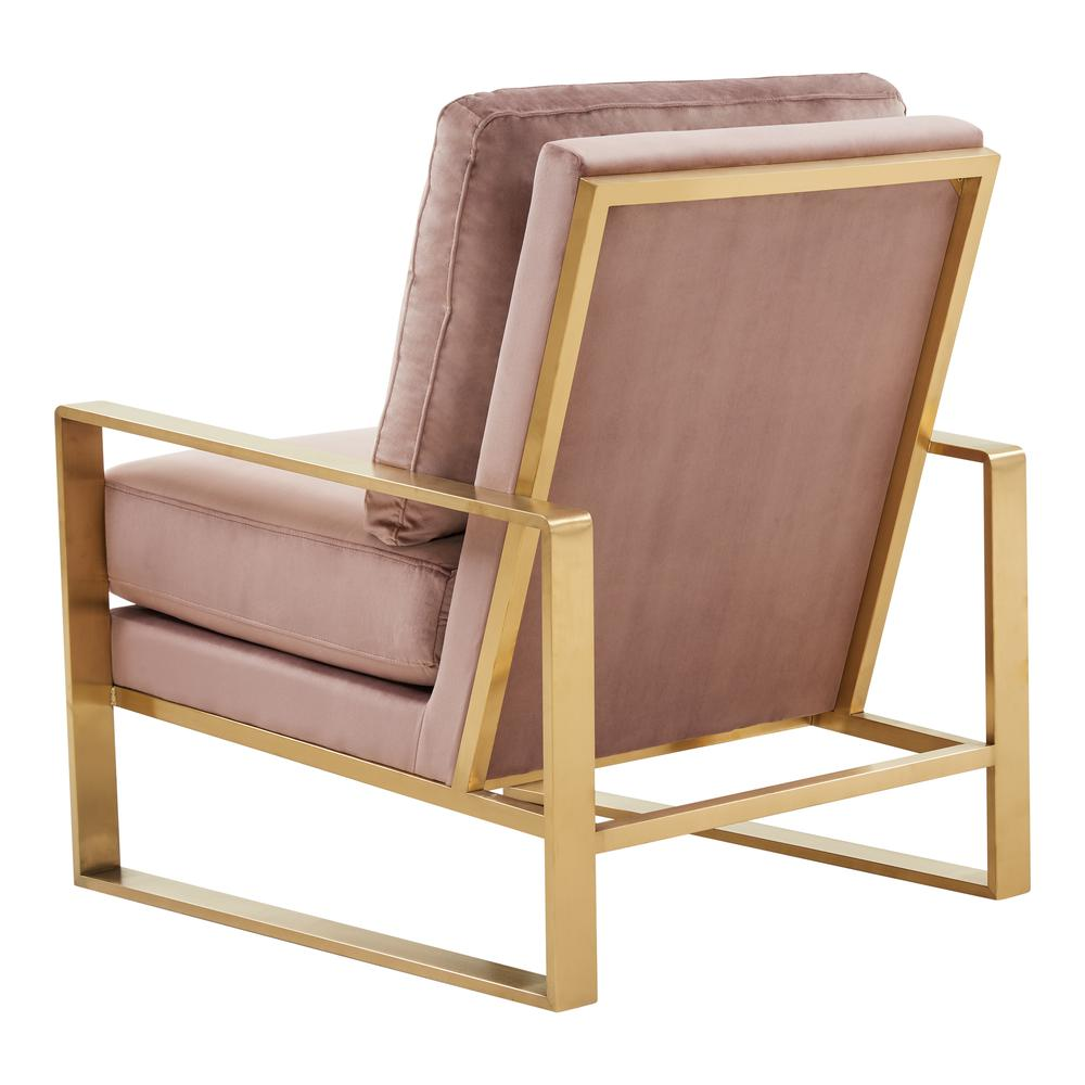 LeisureMod Jefferson Velvet Design Accent Armchair With Gold Brass Finish Frame JA29PK