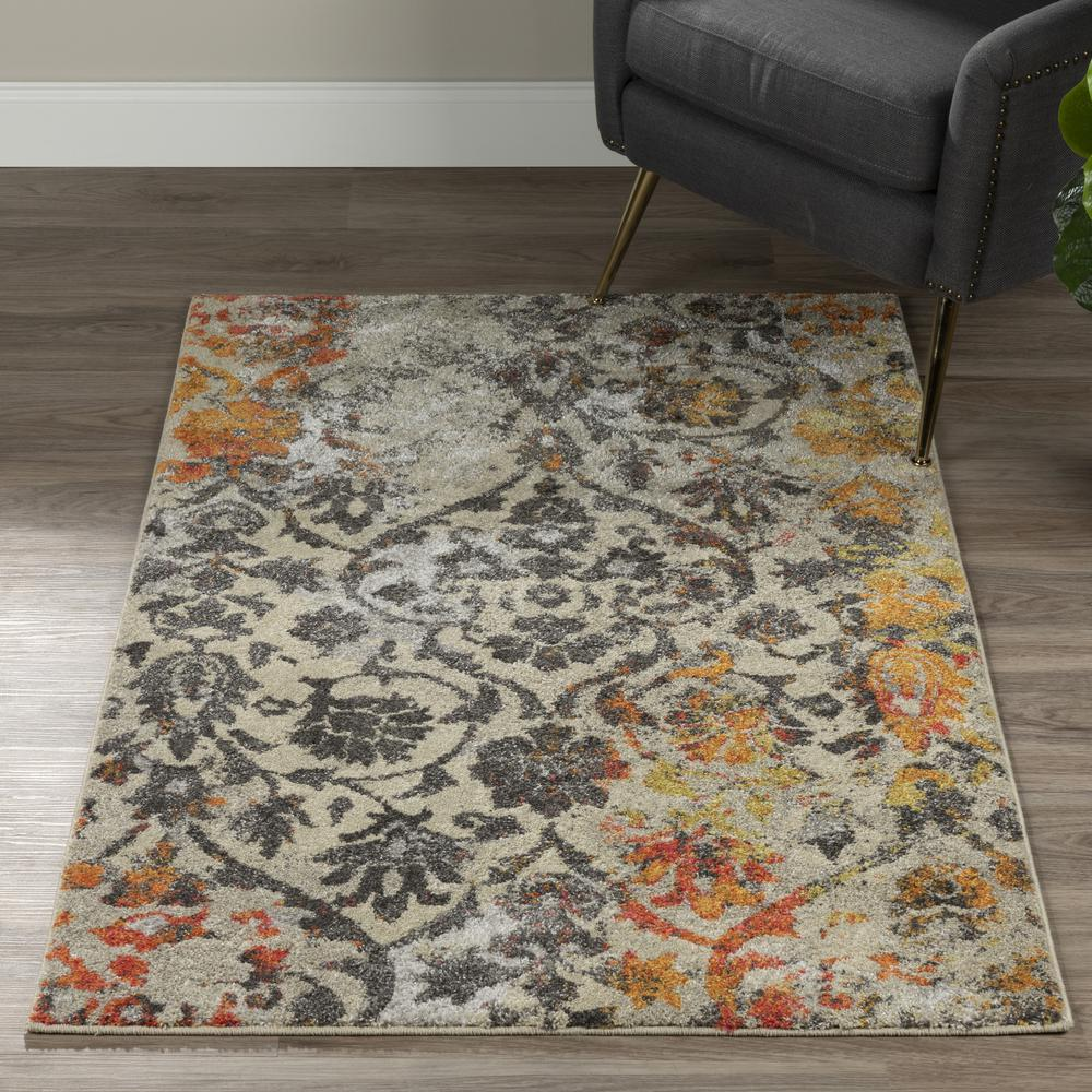 Modern Greys MG22 Orange 7'10" x 10'7" Rug