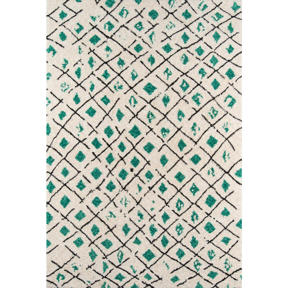 Modern Rectangle Area Rug, Green, 5' X 7'6"