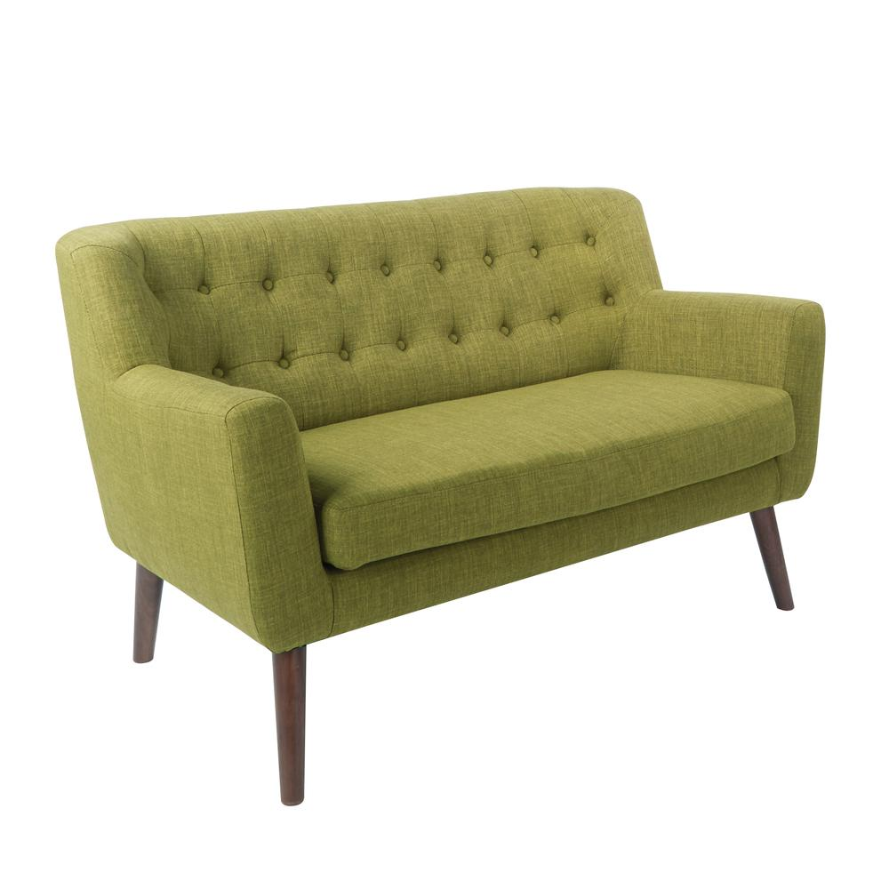 OS Home and Office Furniture Model MLL52-M17 Green Mid Century Love Seat