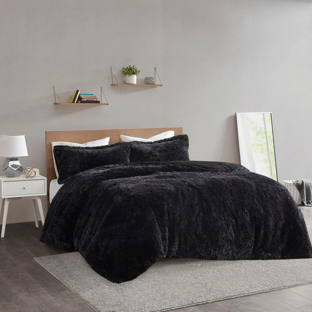 100% Polyester Solid Shaggy Fur Duvet Cover Set ID12-2039