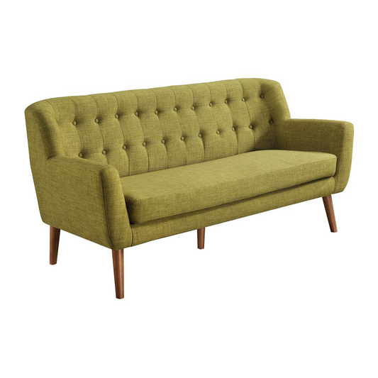 Mill Lane Mid-Century Modern 68” Tufted Sofa in Green Fabric, MLL53-M17