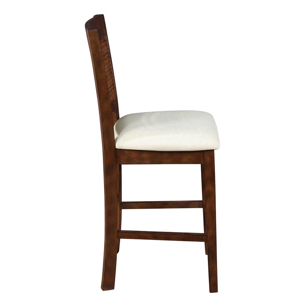 Walden 24" Cane Back Stool 2pk, Linen / Burnt Brown