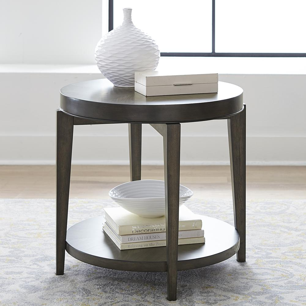 Round End Table Urban Brown