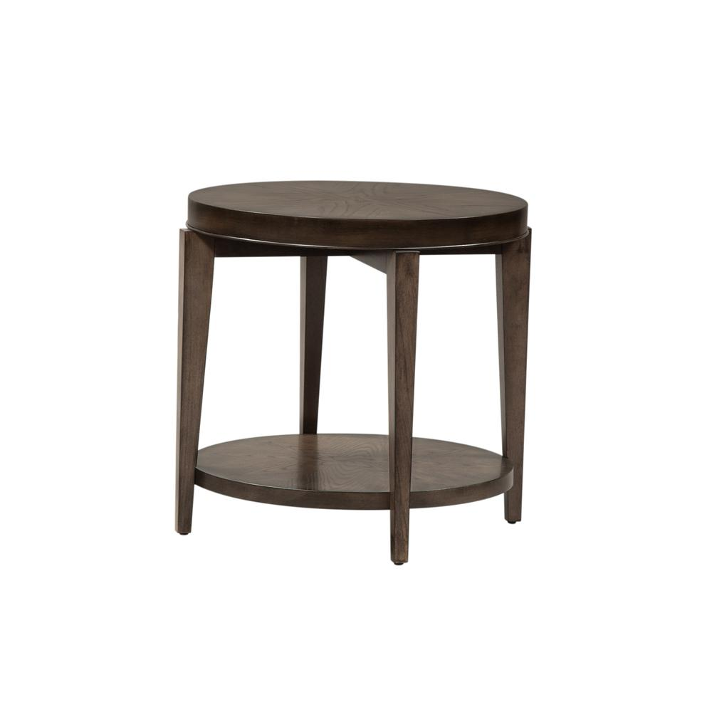 Round End Table Urban Brown