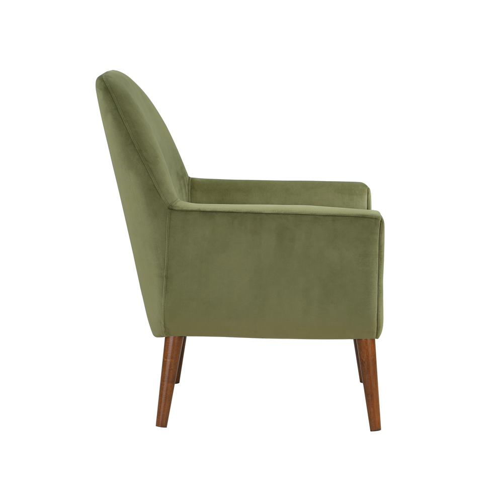 Accera Mid-Century Green Velvet Arm Chair