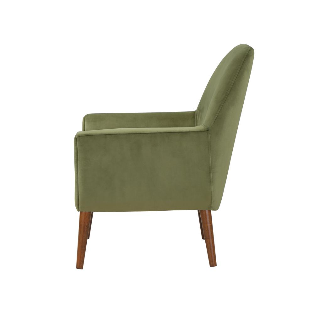 Accera Mid-Century Green Velvet Arm Chair