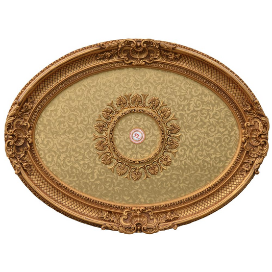 Golden Rocaille Oval Chandelier Ceiling Medallion