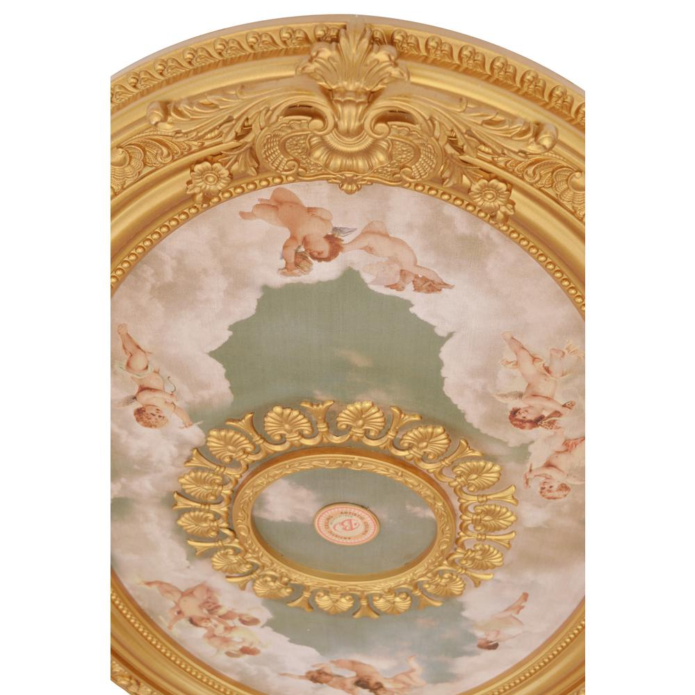 Cherubs Sky Oval Chandelier Ceiling Medallion 44in