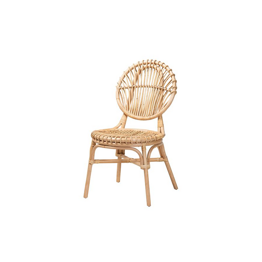 bali & pari Iris Modern Bohemian Natural Brown Rattan Dining Chair